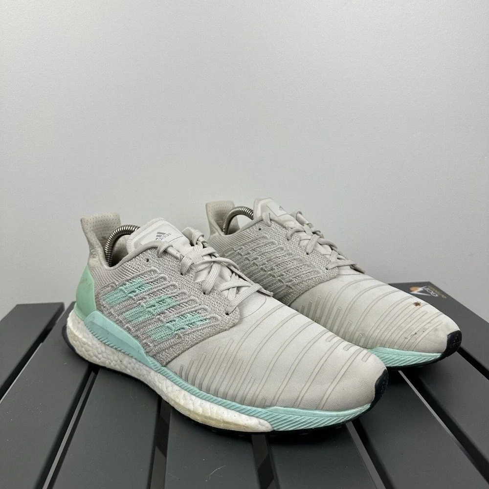 Adidas Solar Boost Running Shoes Women's 10 Clear Mint Raw White Athletic D97432